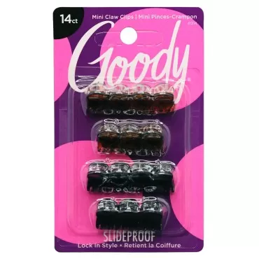 Goody Classics Mini Claw Clips - 42-Pack, Assorted Colors - For All Hair Types - Great for Easily Pulling Up Your Hair - Pain-Free Hair Accessories for Women, Men, Boys and Girls