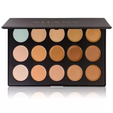 SHANY CONTOUR CAMO Professional Cream Foundation, Foundation Primer,Camouflage Concealer Makeup Palette - 15 Color Face Palette