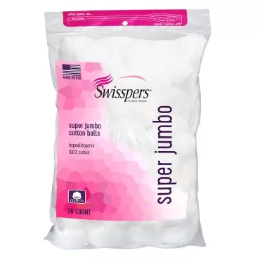 Swisspers Cotton Balls Jumbo Plus Size, 70 Count...