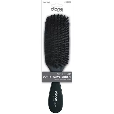Diane #8169 100% Boar Softy Wave Brush, boar bristles, reinforced bristles, thick hair, long hair, short hair, all hair types, men and women, adults and kids, wood handle