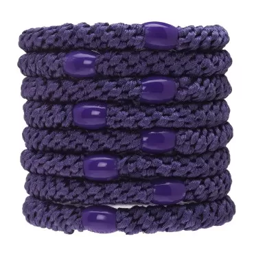 L. Erickson Grab & Go Ponytail Holders, Purple, Set of Eight - Exceptionally Secure with Gentle Hold