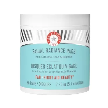 First Aid Beauty Facial Radiance Pads - Daily Exfoliating Pads with AHA that Help Tone & Brighten Skin - 60 Count