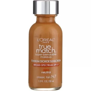 L'Oreal True Match Super Blendable Makeup, Classic Tan [N7], 1 oz (Pack of 2)