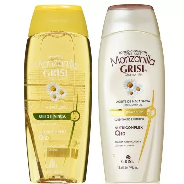 Manzanilla (Chamomille) Shine & Repair Shampoo & Silky & Shine Conditioner Set 400ml by Grisi