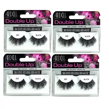 Ardell - Double Up #203 False Eyelashes, Black Reusable (4-Pack)