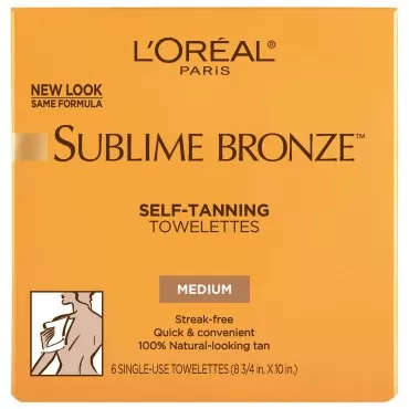 L'Oreal Paris Sublime Bronze Self-Tanning Body Towelettes, 6-Count (Pack of 2)