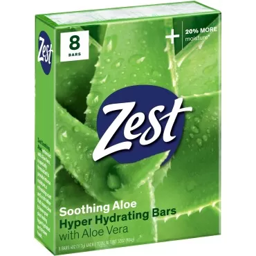 Zest 8-Bar Bath Size Soap, Fresh Aloe, 4 Ounce (Pack of 8)