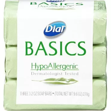 Dial Basics Bar Soap, Hypoallergenic, 3.2 Ounce (Pack of 3)
