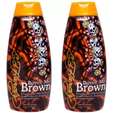 2 Ed Hardy Butter Me Brown Tanning DHA & Streak Free Bronzing Cream Lotion 10 Oz