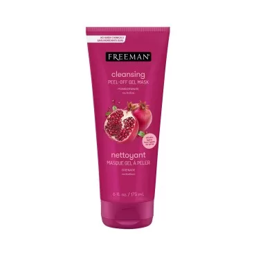 FREEMAN Cleansing Pomegranate Peel-Off Gel Facial Mask, Shrinks Pores, Purifies Skin, Made With 8 Different Antioxidants, Protects Skin, 6 fl. oz./175 mL Tubes, 1 Count