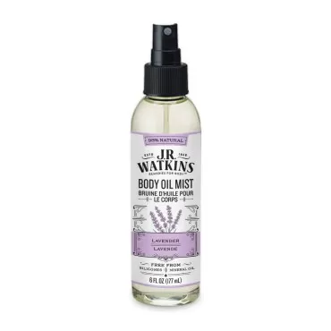 J.R. Watkins Natural Hydrating Body Oil Mist, Moisturizing Body Oil Spray for Glowing Skin, USA Made and Cruelty-Free, Lavender, 6 fl oz, Single