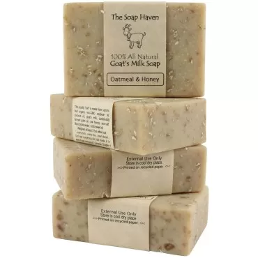 Oatmeal Soap - 4 Oatmeal & Honey Goat Milk Soap Ba...