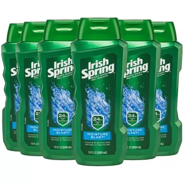 Irish Spring Moisture Blast Moisturizing Body Wash - 18 Fluid Ounce (Pack of 6)