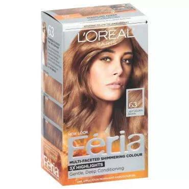 L'Oreal Paris Feria Multi-Faceted Shimmering Color, Light Golden Brown [63] 1 ea