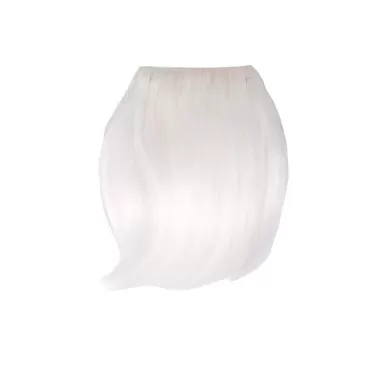 MapofBeauty Clip in Oblique Bangs Hair Extensions Hair Accessories (White)