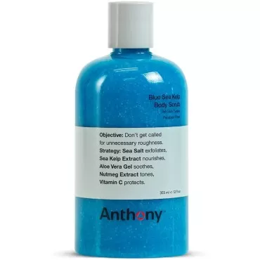Anthony Exfoliating Body Scrub - Sea Salt, Vitamin C, and Aloe Vera Deep Cleans, Smooths Rough Patches & Soothes and Protects Skin - Blue Sea Kelp Body Wash 12 Fl Oz