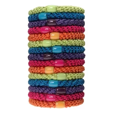 L. Erickson Grab & Go Ponytail Holders, Candy, Set of Fifteen - Exceptionally Secure with Gentle Hold