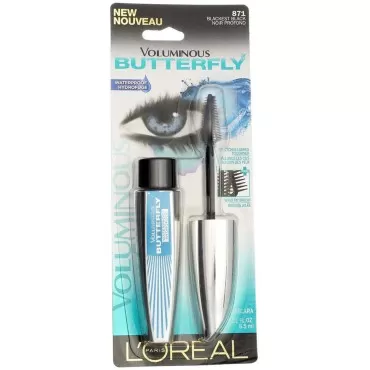 L'Oréal Paris Voluminous Butterfly Waterproof Mascara, Blackest Black (Pack of 2)