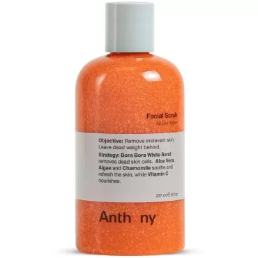 Anthony Facial Scrub - Men’s Exfoliating Face Wash with Vitamin C, Aloe, Chamomile and Algae for Deep Cleansing and Detoxifying 8 Fl Oz