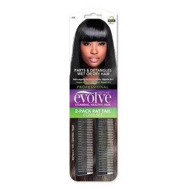 Firstline Evolve 2-Pack Rat Tail Comb, 2 EA