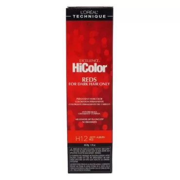 Loreal Excellence Hicolor H12 Tube Deep Auburn Red 1.74 Ounce (51ml) (2 Pack)