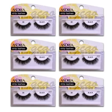 Andrea Strip Lashes, Black [33] 1 pair (Pack of 6)...