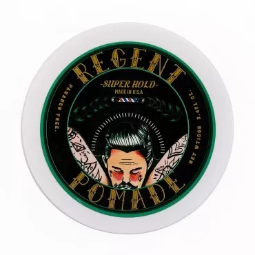 Regent Bioken Pomade Super Hold Green - 3.4 oz Hair Styling Water Soluble Strong All Day Hold Easy Hairstyles Coconut Scent Flake Free for Men Women