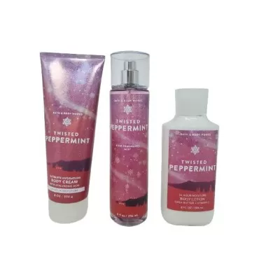 Bath & Body Works Twisted Peppermint Trio Gift Set...