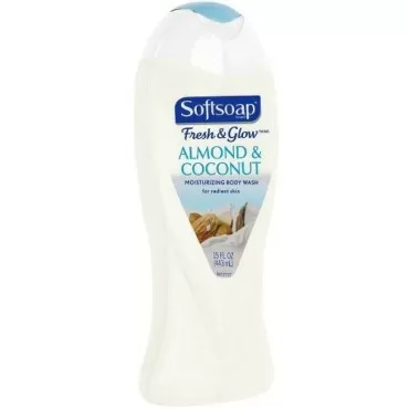 Softsoap Fresh & Glow Almond & Coconut Body Wash 15 oz ( Pack of 2)