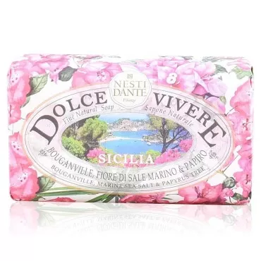 Dolce Vivere Sicilia Bougainville, Marine Sea Salt & Papyrus Tree Fine Natural Soap Bar