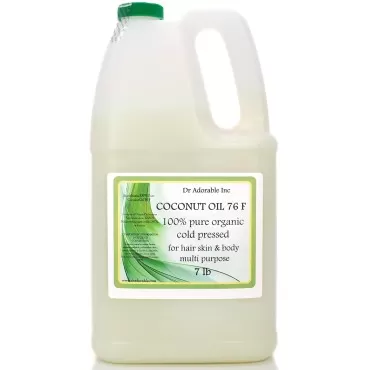 Dr Adorable - 7 lb - Coconut Oil 76 Degree - 100% Pure Natural Organic Cold Pressed