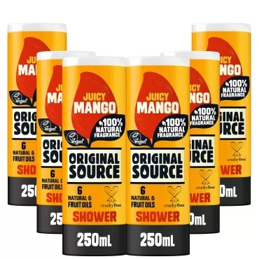 ORIGINAL SOURCE Mango Shower Gel 250 ml - Pack of 6