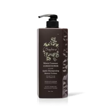 Saphira Mineral Treatment Conditioner for Fine, Thin and Color-Treated Hair, Sulfate-Free, Paraben-Free, Softens and Volumizes Delicate, Damaged or Chemically Treated Hair, 34 Ounce