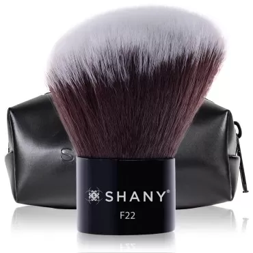 SHANY Angled Kabuki-Blush & Bronzer- Vegan-friendly, Synthetic Bristles