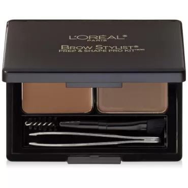 L'Oréal Paris Brow Stylist Prep and Shape Pro Brow Kit, Medium To Dark, 0.12 oz.