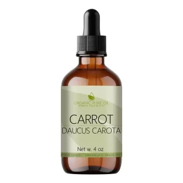 Pure Carrot Seed Oil - 100% Natural Cold Pressed Carrier Oil Therapeutic Grade Extra Virgin 4 oz. Skin, Body and Hair Care by Organic Pure Oil