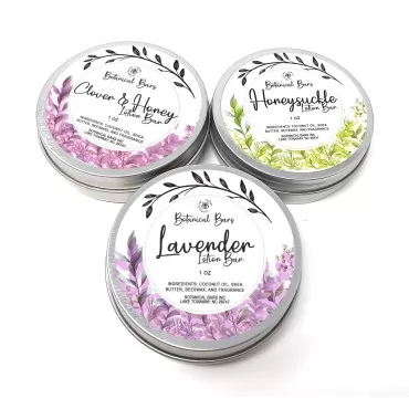 Floral Lotion Bar Set - 3 Lotion Bars 1oz Each - Lavender, Honeysuckle, and Clover and Honey