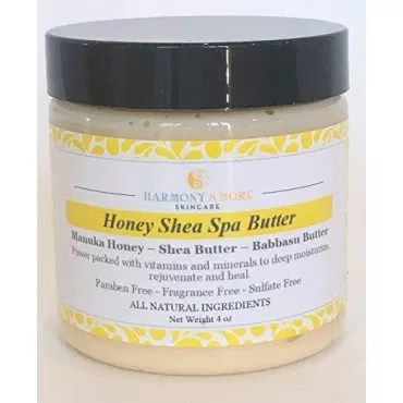 Harmony N More Honey Shea Spa Butter - Shea Butter - Babassu Butter - Manuka Honey - Argan Oil - Almond Oil - Vitamin E and Vitamin C - Face Body Nourishing Treatment