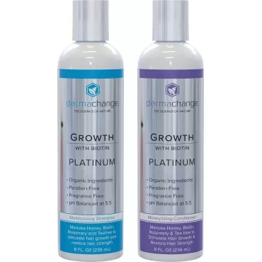 Hair Growth Shampoo & Conditioner with Biotin - Deep Conditioner for Dry Damaged Hair & Volumizing for Thinning Hair - Sulfate Free & Hydrating Shampoo for Hair Loss & Color Treated Hair - (8oz)