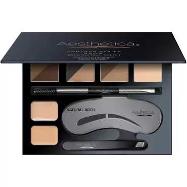 Aesthetica Brow Contour Kit 16-Piece Eyebrow Makeu...