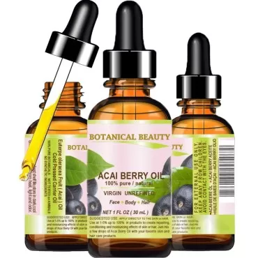 Botanical Beauty ACAI BERRY OIL. 100% Pure/Natural...