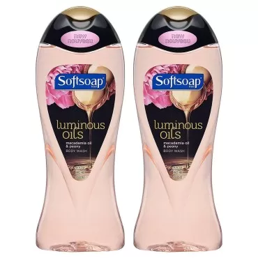 Softsoap Body Wash - Luminous Oils - Macadamia Oil & Peony - Net Wt. 15 FL OZ (443 mL) Per Bottle - Pack of 2
