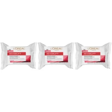L'Oreal Paris Revitalift Makeup Removing Wipes with Vitamin E, Face Cleansing Towelettes, 30 Count, Pack of 3