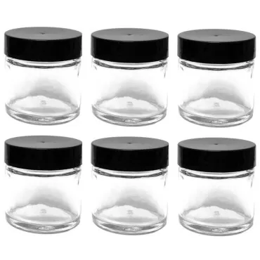 2 Ounce Glass Jars with Smooth Foam Lined Lids (6 ...