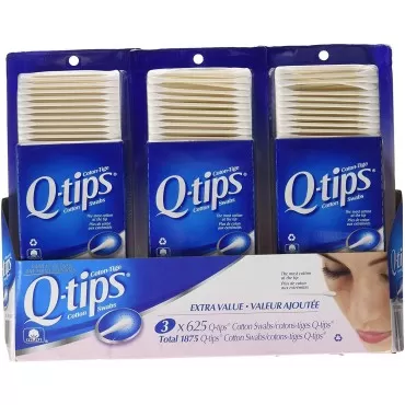 3 x Q-tips Cotton Swabs, 625 ct...