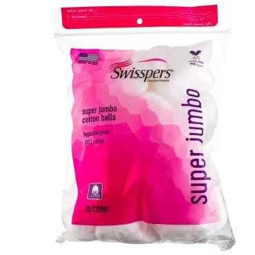 Swisspers Super Jumbo Cotton Balls, 100% Cotton, 7...