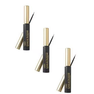L'Oreal Paris Lineur Intense Brush Tip Liquid Eyeliner, Carbon Black [790] 0.24 oz (Pack of 3)