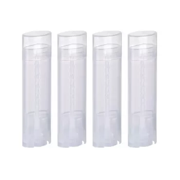 Ewanda store 5ml Oval Lip Balm Tubes,25PCS Plastic Clear Empty Oval Oval Deodorant Containers Lip Gloss Container Holder With Caps