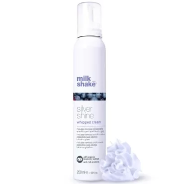 milk_shake Silver Shine Whipped Cream No-Rinse Creamy Conditioning Foam, 6.8 Fl Oz