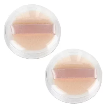 Elandy 2Pcs Mini Travel Makeup Loose Powder Box Cosmetic Face Powder Puff Container Case